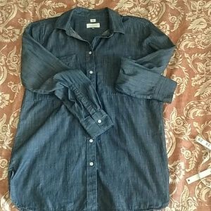LOFT Softened chambray shirt